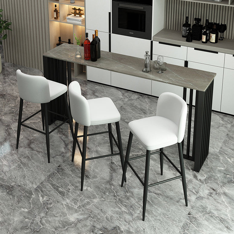 Rectangle Stone Bar Dining Table Contemporary Bar Table with Double Pedestal Base Clearhalo 'Bar Furniture' 'Bar Tables' 'bar_tables' 'Furniture' 'furniture_bar_tables' 'Kitchen & Dining Furniture' 4790304