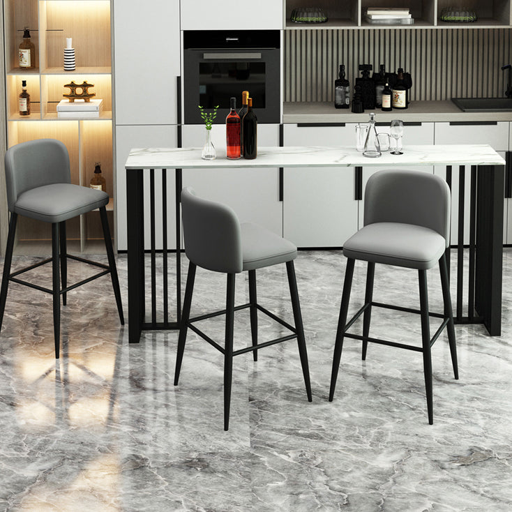 Rectangle Stone Bar Dining Table Contemporary Bar Table with Double Pedestal Base Clearhalo 'Bar Furniture' 'Bar Tables' 'bar_tables' 'Furniture' 'furniture_bar_tables' 'Kitchen & Dining Furniture' 4790307