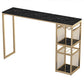 Stone Bar Table Traditional Luxury Rectangle Bar Dining Table with Sled Base Gold Black Clearhalo 'Bar Furniture' 'Bar Tables' 'bar_tables' 'furn' 'furn_bar_tables' 'Furniture' 'furniture_bar_tables' 'Kitchen & Dining Furniture' 4790326