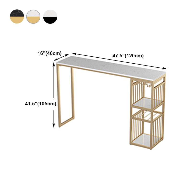 Stone Bar Table Traditional Luxury Rectangle Bar Dining Table with Sled Base Clearhalo 'Bar Furniture' 'Bar Tables' 'bar_tables' 'furn' 'furn_bar_tables' 'Furniture' 'furniture_bar_tables' 'Kitchen & Dining Furniture' 4790334