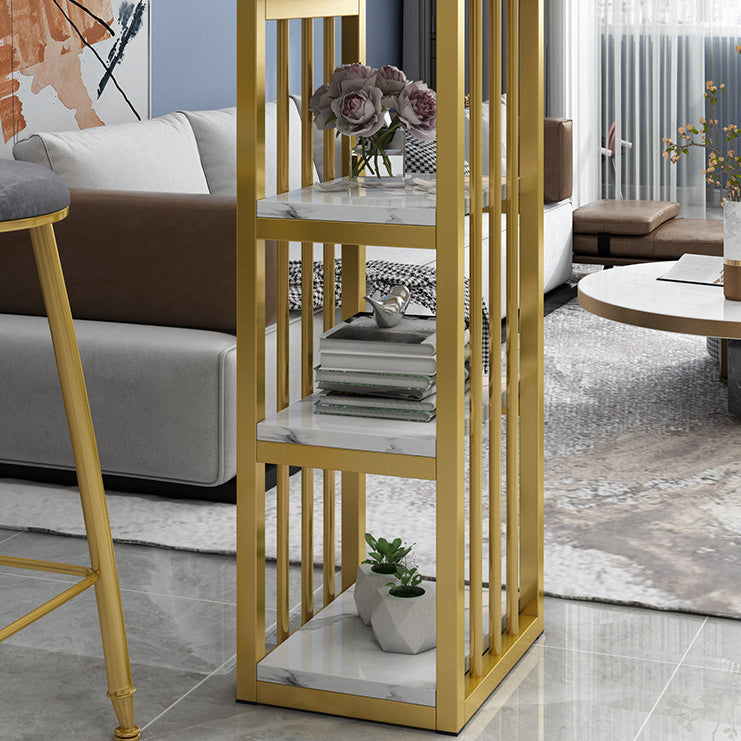 Rectangle Bar Dining Table Contemporary Bar Table with Gold Sled Base Clearhalo 'Bar Furniture' 'Bar Tables' 'bar_tables' 'furn' 'furn_bar_tables' 'Furniture' 'furniture_bar_tables' 'Kitchen & Dining Furniture' 4790352