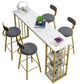 Rectangle Bar Dining Table Contemporary Bar Table with Gold Sled Base Clearhalo 'Bar Furniture' 'Bar Tables' 'bar_tables' 'furn' 'furn_bar_tables' 'Furniture' 'furniture_bar_tables' 'Kitchen & Dining Furniture' 4790354