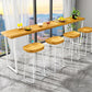 Rectangle Bar Dining Table Modern Bar Table with Sled Base in White 86.6"L x 15.7"W x 41.3"H Without Chairs Clearhalo 'Bar Furniture' 'Bar Tables' 'bar_tables' 'furn' 'furn_bar_tables' 'Furniture' 'furniture_bar_tables' 'Kitchen & Dining Furniture' 4790366