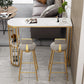 White Stone Bar Table Traditional Luxury Bar Table with Sled Base Clearhalo 'Bar Furniture' 'Bar Tables' 'bar_tables' 'furn' 'furn_bar_tables' 'Furniture' 'furniture_bar_tables' 'Kitchen & Dining Furniture' 4790395