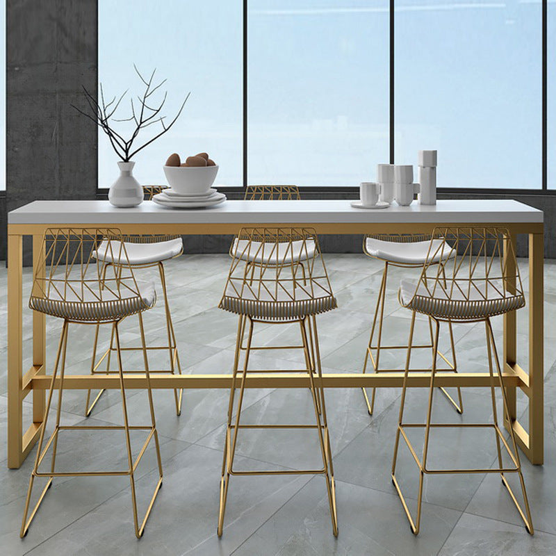 Solid Wood Bar Counter Traditional Luxury Bar Counter with Trestle Base Without Chairs Clearhalo 'Bar Furniture' 'Bar Tables' 'bar_tables' 'furn' 'furn_bar_tables' 'Furniture' 'furniture_bar_tables' 'Kitchen & Dining Furniture' 4790410