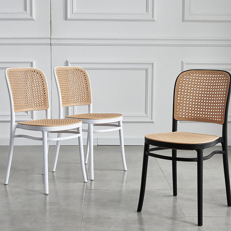 Contemporary Bar and Counter Stool Rattan Full Back Stool with 4 Legs Clearhalo 'Bar Furniture' 'Bar Stools' 'bar_stools' 'furn' 'furn_bar_stools' 'Furniture' 'furniture_bar_stools' 'Kitchen & Dining Furniture' 4790456