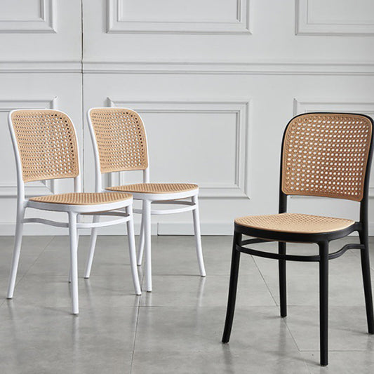 Contemporary Bar and Counter Stool Rattan Full Back Stool with 4 Legs Clearhalo 'Bar Furniture' 'Bar Stools' 'bar_stools' 'furn' 'furn_bar_stools' 'Furniture' 'furniture_bar_stools' 'Kitchen & Dining Furniture' 4790456