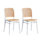 Contemporary Bar and Counter Stool Rattan Full Back Stool with 4 Legs White 2 Piece Set Short Stool(18"H) Clearhalo 'Bar Furniture' 'Bar Stools' 'bar_stools' 'furn' 'furn_bar_stools' 'Furniture' 'furniture_bar_stools' 'Kitchen & Dining Furniture' 4790458