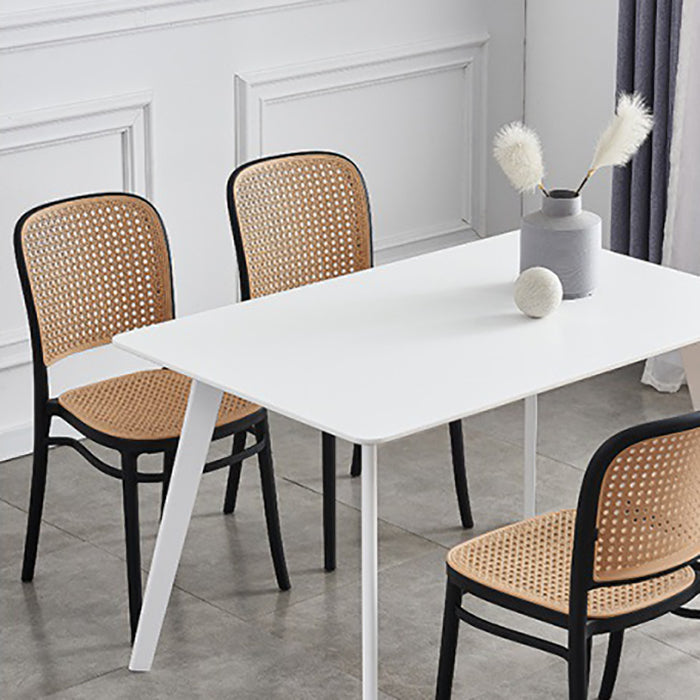 Contemporary Bar and Counter Stool Rattan Full Back Stool with 4 Legs Clearhalo 'Bar Furniture' 'Bar Stools' 'bar_stools' 'furn' 'furn_bar_stools' 'Furniture' 'furniture_bar_stools' 'Kitchen & Dining Furniture' 4790459
