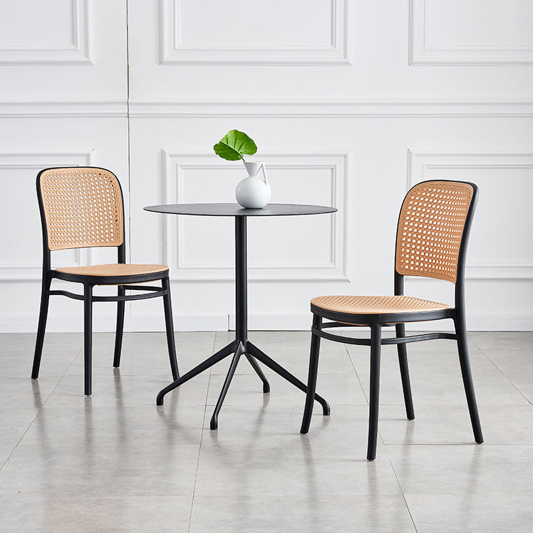 Contemporary Bar and Counter Stool Rattan Full Back Stool with 4 Legs Clearhalo 'Bar Furniture' 'Bar Stools' 'bar_stools' 'furn' 'furn_bar_stools' 'Furniture' 'furniture_bar_stools' 'Kitchen & Dining Furniture' 4790463