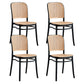 Contemporary Bar and Counter Stool Rattan Full Back Stool with 4 Legs Black 4 Piece Set Short Stool(18"H) Clearhalo 'Bar Furniture' 'Bar Stools' 'bar_stools' 'furn' 'furn_bar_stools' 'Furniture' 'furniture_bar_stools' 'Kitchen & Dining Furniture' 4790466