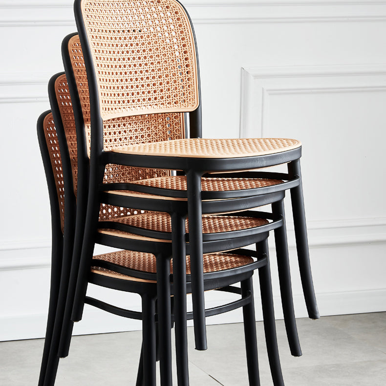 Contemporary Bar and Counter Stool Rattan Full Back Stool with 4 Legs Clearhalo 'Bar Furniture' 'Bar Stools' 'bar_stools' 'furn' 'furn_bar_stools' 'Furniture' 'furniture_bar_stools' 'Kitchen & Dining Furniture' 4790473