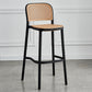 Contemporary Bar and Counter Stool Rattan Full Back Stool with 4 Legs Black 1 Piece Clearhalo 'Bar Furniture' 'Bar Stools' 'bar_stools' 'furn' 'furn_bar_stools' 'Furniture' 'furniture_bar_stools' 'Kitchen & Dining Furniture' 4790474