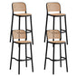 Contemporary Bar and Counter Stool Rattan Full Back Stool with 4 Legs Black 4 Piece Set Clearhalo 'Bar Furniture' 'Bar Stools' 'bar_stools' 'furn' 'furn_bar_stools' 'Furniture' 'furniture_bar_stools' 'Kitchen & Dining Furniture' 4790477