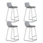 Nordic Plastic Bar Stool Bucket Counter Bar Stool with Metal Legs Grey 4 Piece Set Clearhalo 'Bar Furniture' 'Bar Stools' 'bar_stools' 'furn' 'furn_bar_stools' 'Furniture' 'furniture_bar_stools' 'Kitchen & Dining Furniture' 4790497