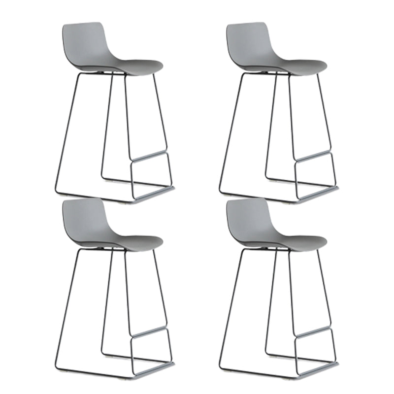 Nordic Plastic Bar Stool Bucket Counter Bar Stool with Metal Legs Grey 4 Piece Set Clearhalo 'Bar Furniture' 'Bar Stools' 'bar_stools' 'furn' 'furn_bar_stools' 'Furniture' 'furniture_bar_stools' 'Kitchen & Dining Furniture' 4790497
