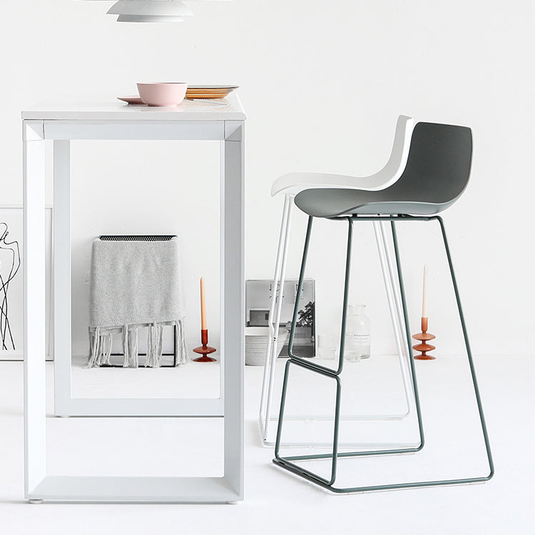 Nordic Plastic Bar Stool Bucket Counter Bar Stool with Metal Legs Clearhalo 'Bar Furniture' 'Bar Stools' 'bar_stools' 'furn' 'furn_bar_stools' 'Furniture' 'furniture_bar_stools' 'Kitchen & Dining Furniture' 4790498