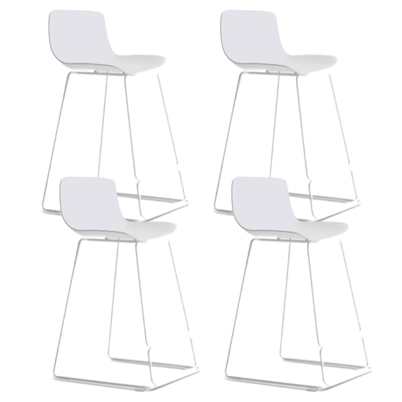 Nordic Plastic Bar Stool Bucket Counter Bar Stool with Metal Legs White 4 Piece Set Clearhalo 'Bar Furniture' 'Bar Stools' 'bar_stools' 'furn' 'furn_bar_stools' 'Furniture' 'furniture_bar_stools' 'Kitchen & Dining Furniture' 4790501
