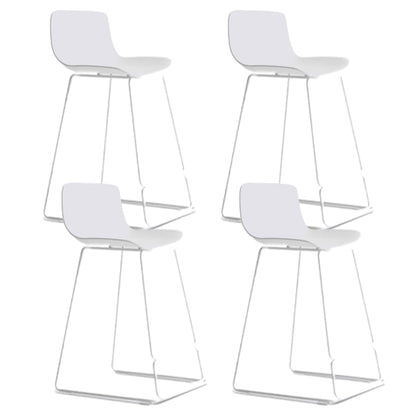 Nordic Plastic Bar Stool Bucket Counter Bar Stool with Metal Legs White 4 Piece Set Clearhalo 'Bar Furniture' 'Bar Stools' 'bar_stools' 'furn' 'furn_bar_stools' 'Furniture' 'furniture_bar_stools' 'Kitchen & Dining Furniture' 4790501