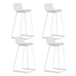Nordic Plastic Bar Stool Bucket Counter Bar Stool with Metal Legs White 4 Piece Set Bar Stool(30"H) Clearhalo 'Bar Furniture' 'Bar Stools' 'bar_stools' 'furn' 'furn_bar_stools' 'Furniture' 'furniture_bar_stools' 'Kitchen & Dining Furniture' 4790503