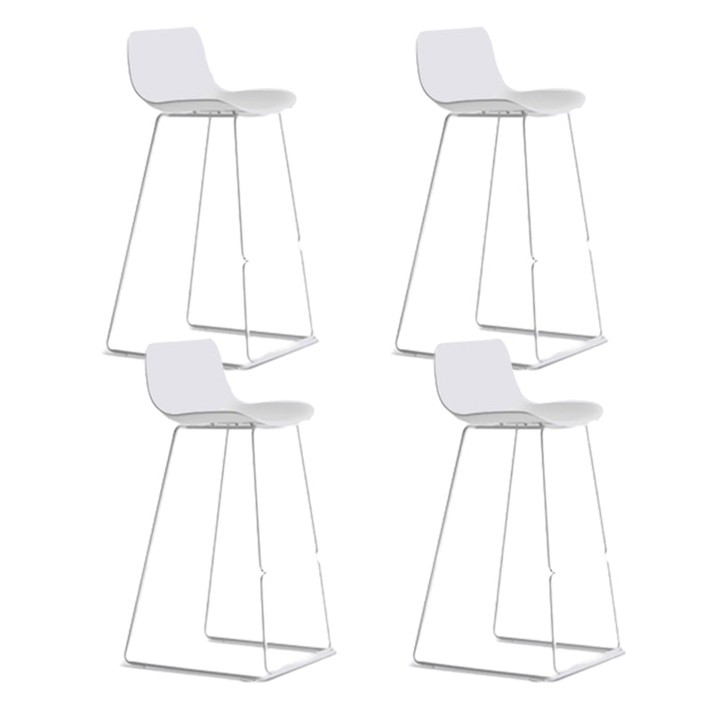Nordic Plastic Bar Stool Bucket Counter Bar Stool with Metal Legs White 4 Piece Set Bar Stool(30"H) Clearhalo 'Bar Furniture' 'Bar Stools' 'bar_stools' 'furn' 'furn_bar_stools' 'Furniture' 'furniture_bar_stools' 'Kitchen & Dining Furniture' 4790503
