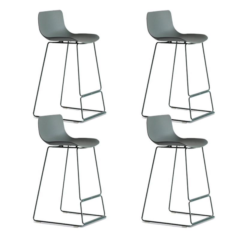 Nordic Plastic Bar Stool Bucket Counter Bar Stool with Metal Legs Green 4 Piece Set Counter Stool (24"H) Clearhalo 'Bar Furniture' 'Bar Stools' 'bar_stools' 'furn' 'furn_bar_stools' 'Furniture' 'furniture_bar_stools' 'Kitchen & Dining Furniture' 4790504