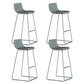 Nordic Plastic Bar Stool Bucket Counter Bar Stool with Metal Legs Green 4 Piece Set Counter Stool(26"H) Clearhalo 'Bar Furniture' 'Bar Stools' 'bar_stools' 'furn' 'furn_bar_stools' 'Furniture' 'furniture_bar_stools' 'Kitchen & Dining Furniture' 4790507