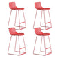 Nordic Plastic Bar Stool Bucket Counter Bar Stool with Metal Legs Red 4 Piece Set Counter Stool(26"H) Clearhalo 'Bar Furniture' 'Bar Stools' 'bar_stools' 'furn' 'furn_bar_stools' 'Furniture' 'furniture_bar_stools' 'Kitchen & Dining Furniture' 4790508