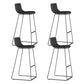 Nordic Plastic Bar Stool Bucket Counter Bar Stool with Metal Legs Black 4 Piece Set Bar Stool(30"H) Clearhalo 'Bar Furniture' 'Bar Stools' 'bar_stools' 'furn' 'furn_bar_stools' 'Furniture' 'furniture_bar_stools' 'Kitchen & Dining Furniture' 4790514