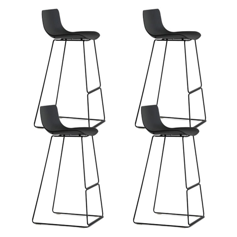 Nordic Plastic Bar Stool Bucket Counter Bar Stool with Metal Legs Black 4 Piece Set Bar Stool(30"H) Clearhalo 'Bar Furniture' 'Bar Stools' 'bar_stools' 'furn' 'furn_bar_stools' 'Furniture' 'furniture_bar_stools' 'Kitchen & Dining Furniture' 4790514