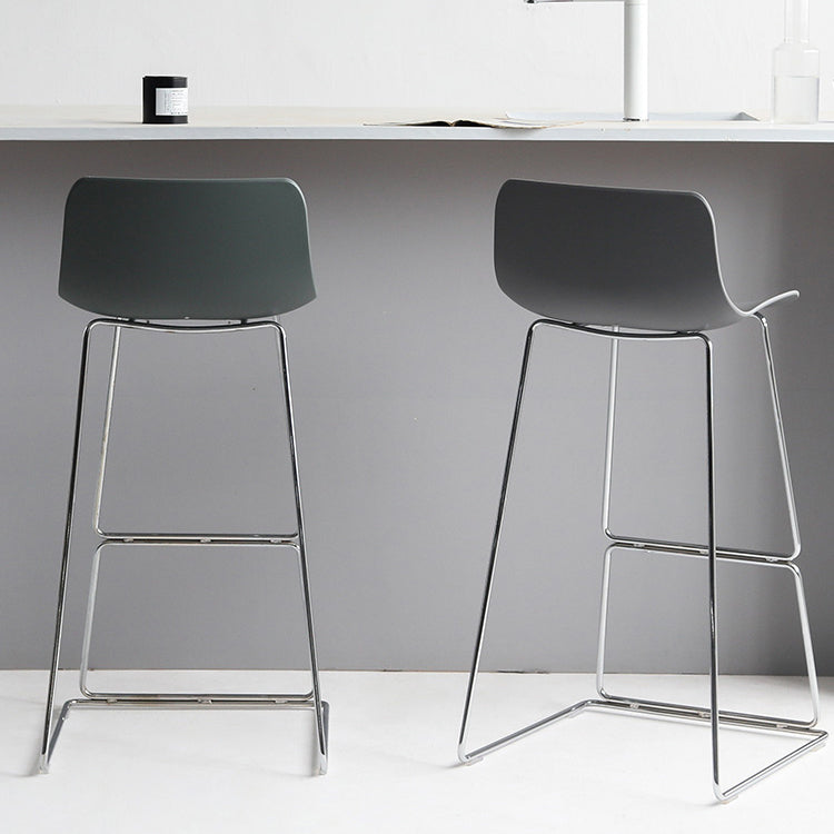 Nordic Plastic Bar Stool Bucket Counter Bar Stool with Metal Legs Clearhalo 'Bar Furniture' 'Bar Stools' 'bar_stools' 'furn' 'furn_bar_stools' 'Furniture' 'furniture_bar_stools' 'Kitchen & Dining Furniture' 4790519