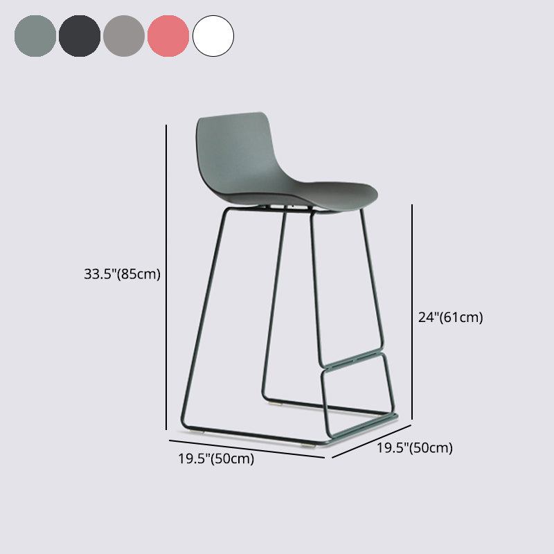 Nordic Plastic Bar Stool Bucket Counter Bar Stool with Metal Legs Clearhalo 'Bar Furniture' 'Bar Stools' 'bar_stools' 'furn' 'furn_bar_stools' 'Furniture' 'furniture_bar_stools' 'Kitchen & Dining Furniture' 4790522