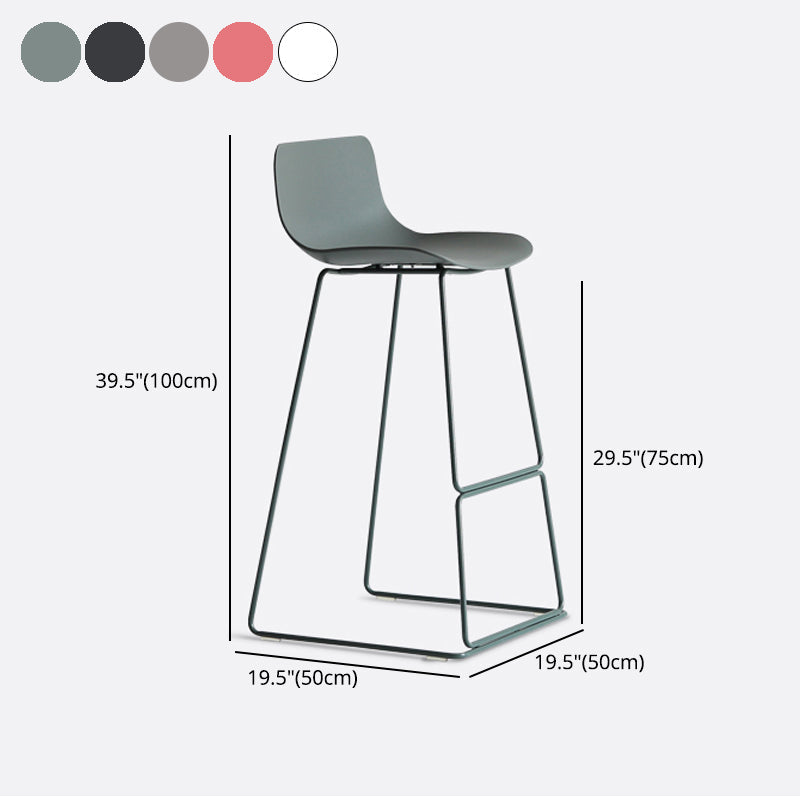 Nordic Plastic Bar Stool Bucket Counter Bar Stool with Metal Legs Clearhalo 'Bar Furniture' 'Bar Stools' 'bar_stools' 'furn' 'furn_bar_stools' 'Furniture' 'furniture_bar_stools' 'Kitchen & Dining Furniture' 4790523