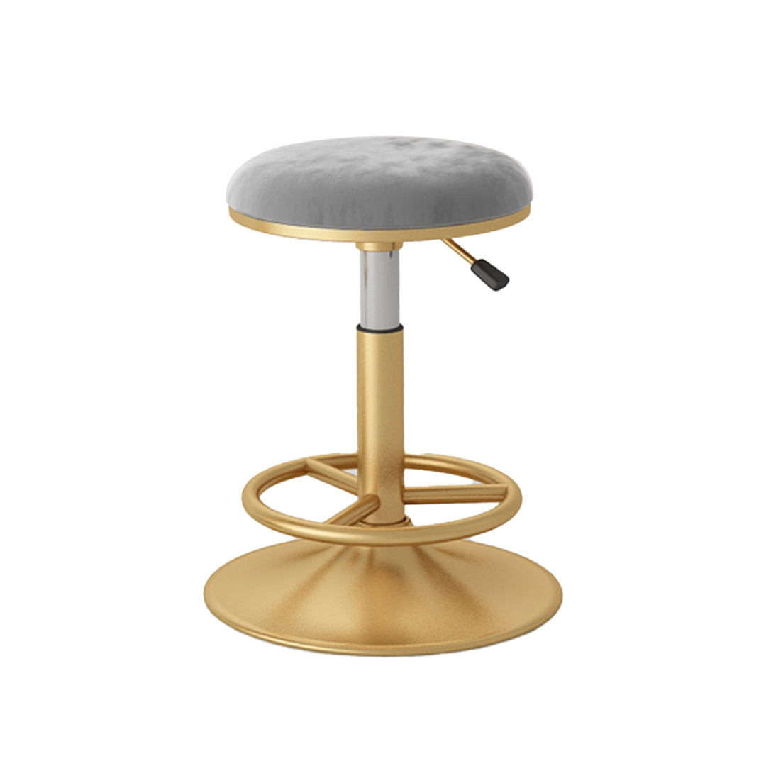 Nordic Glam Liftable Bar Stool Round Counter Bar Stool with Metal Legs Clearhalo 'Bar Furniture' 'Bar Stools' 'bar_stools' 'furn' 'furn_bar_stools' 'Furniture' 'furniture_bar_stools' 'Kitchen & Dining Furniture' 4790528