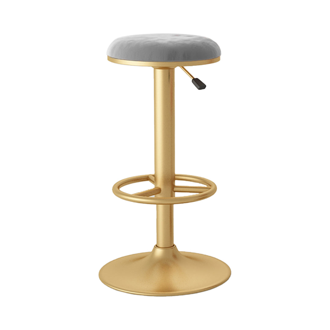 Nordic Glam Liftable Bar Stool Round Counter Bar Stool with Metal Legs Clearhalo 'Bar Furniture' 'Bar Stools' 'bar_stools' 'furn' 'furn_bar_stools' 'Furniture' 'furniture_bar_stools' 'Kitchen & Dining Furniture' 4790532