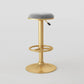 Nordic Glam Liftable Bar Stool Round Counter Bar Stool with Metal Legs Grey 1 Piece Bar Stool(31"H) Clearhalo 'Bar Furniture' 'Bar Stools' 'bar_stools' 'furn' 'furn_bar_stools' 'Furniture' 'furniture_bar_stools' 'Kitchen & Dining Furniture' 4790539