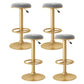 Nordic Glam Liftable Bar Stool Round Counter Bar Stool with Metal Legs Grey 4 Piece Set Bar Stool(31"H) Clearhalo 'Bar Furniture' 'Bar Stools' 'bar_stools' 'furn' 'furn_bar_stools' 'Furniture' 'furniture_bar_stools' 'Kitchen & Dining Furniture' 4790541