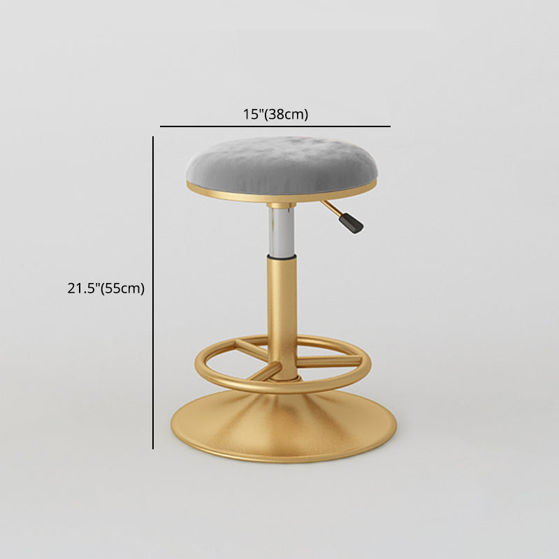 Nordic Glam Liftable Bar Stool Round Counter Bar Stool with Metal Legs Clearhalo 'Bar Furniture' 'Bar Stools' 'bar_stools' 'furn' 'furn_bar_stools' 'Furniture' 'furniture_bar_stools' 'Kitchen & Dining Furniture' 4790543
