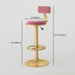 Nordic Glam Liftable Bar Stool Round Counter Bar Stool with Metal Legs Clearhalo 'Bar Furniture' 'Bar Stools' 'bar_stools' 'furn' 'furn_bar_stools' 'Furniture' 'furniture_bar_stools' 'Kitchen & Dining Furniture' 4790544