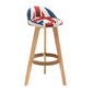 Scandinavian Upholstered Footrest Barstool Matte Finish Wood Bristol Stool Red-White-Blue 1 Piece Clearhalo 'Bar Furniture' 'Bar Stools' 'bar_stools' 'furn' 'furn_bar_stools' 'Furniture' 'furniture_bar_stools' 'Kitchen & Dining Furniture' 4790547