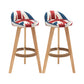 Scandinavian Upholstered Footrest Barstool Matte Finish Wood Bristol Stool Red-White-Blue 2 Piece Set Clearhalo 'Bar Furniture' 'Bar Stools' 'bar_stools' 'furn' 'furn_bar_stools' 'Furniture' 'furniture_bar_stools' 'Kitchen & Dining Furniture' 4790548