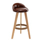 Scandinavian Upholstered Footrest Barstool Matte Finish Wood Bristol Stool Coffee 1 Piece Clearhalo 'Bar Furniture' 'Bar Stools' 'bar_stools' 'furn' 'furn_bar_stools' 'Furniture' 'furniture_bar_stools' 'Kitchen & Dining Furniture' 4790553