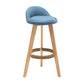 Scandinavian Upholstered Footrest Barstool Matte Finish Wood Bristol Stool Blue 1 Piece Clearhalo 'Bar Furniture' 'Bar Stools' 'bar_stools' 'furn' 'furn_bar_stools' 'Furniture' 'furniture_bar_stools' 'Kitchen & Dining Furniture' 4790558