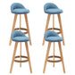 Scandinavian Upholstered Footrest Barstool Matte Finish Wood Bristol Stool Blue 4 Piece Set Clearhalo 'Bar Furniture' 'Bar Stools' 'bar_stools' 'furn' 'furn_bar_stools' 'Furniture' 'furniture_bar_stools' 'Kitchen & Dining Furniture' 4790562