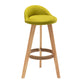 Scandinavian Upholstered Footrest Barstool Matte Finish Wood Bristol Stool Light Green 1 Piece Clearhalo 'Bar Furniture' 'Bar Stools' 'bar_stools' 'furn' 'furn_bar_stools' 'Furniture' 'furniture_bar_stools' 'Kitchen & Dining Furniture' 4790565