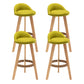 Scandinavian Upholstered Footrest Barstool Matte Finish Wood Bristol Stool Light Green 4 Piece Set Clearhalo 'Bar Furniture' 'Bar Stools' 'bar_stools' 'furn' 'furn_bar_stools' 'Furniture' 'furniture_bar_stools' 'Kitchen & Dining Furniture' 4790568