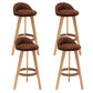 Scandinavian Upholstered Footrest Barstool Matte Finish Wood Bristol Stool Light Coffee 4 Piece Set Clearhalo 'Bar Furniture' 'Bar Stools' 'bar_stools' 'furn' 'furn_bar_stools' 'Furniture' 'furniture_bar_stools' 'Kitchen & Dining Furniture' 4790575