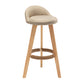 Scandinavian Upholstered Footrest Barstool Matte Finish Wood Bristol Stool Khaki 1 Piece Clearhalo 'Bar Furniture' 'Bar Stools' 'bar_stools' 'furn' 'furn_bar_stools' 'Furniture' 'furniture_bar_stools' 'Kitchen & Dining Furniture' 4790576