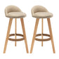 Scandinavian Upholstered Footrest Barstool Matte Finish Wood Bristol Stool Khaki 2 Piece Set Clearhalo 'Bar Furniture' 'Bar Stools' 'bar_stools' 'furn' 'furn_bar_stools' 'Furniture' 'furniture_bar_stools' 'Kitchen & Dining Furniture' 4790577