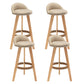 Scandinavian Upholstered Footrest Barstool Matte Finish Wood Bristol Stool Khaki 4 Piece Set Clearhalo 'Bar Furniture' 'Bar Stools' 'bar_stools' 'furn' 'furn_bar_stools' 'Furniture' 'furniture_bar_stools' 'Kitchen & Dining Furniture' 4790578
